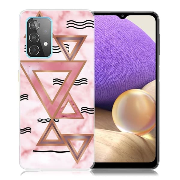 Marble design Samsung Galaxy A32 5G kotelot - Ruusunvärinen Kolmiot Pink