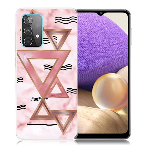 Marble Samsung Galaxy A32 5G Etui - Rose Colored Triangles Pink