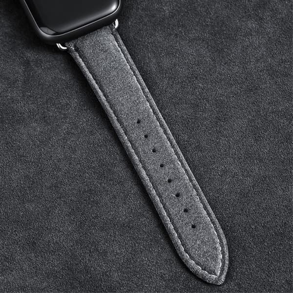 Apple Watch Series 8 (41mm) læderrem i ruskind - Marine Blå Blue