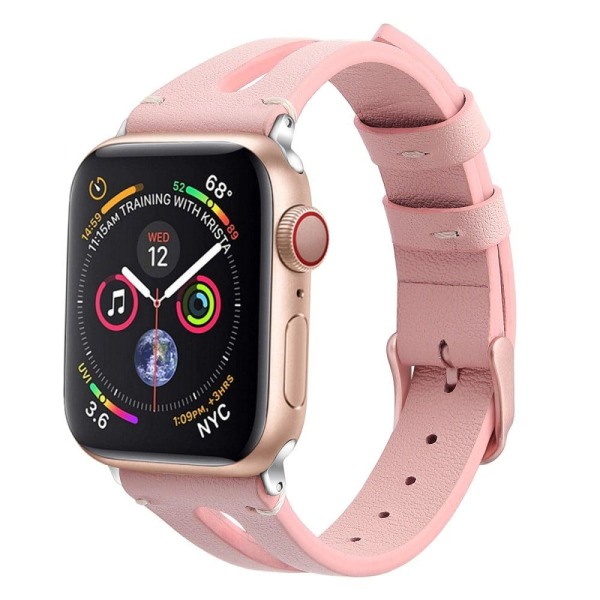 Apple Watch (41mm) Top Layer Cowhide Aitoa Nahkaa Rannekellon Nauha - Pinkki Pink