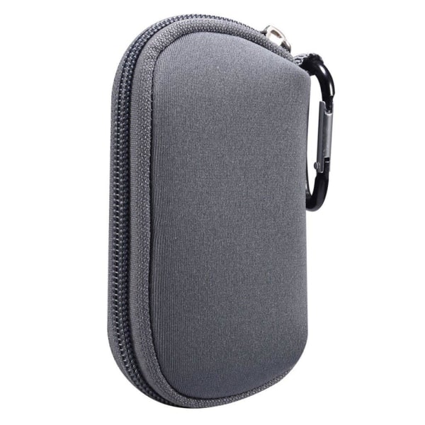 AirPods Pro portable nylon cover with carabiner - Grey Silvergrå