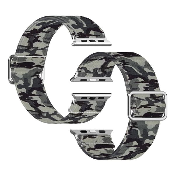 Apple Watch Series 6 / 5 40 mm urrem med mønsterprint - Camouflage Grå Silver grey