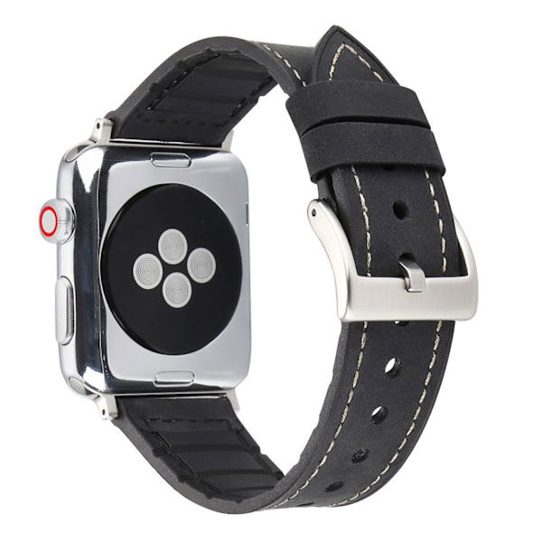 Apple Watch Series 4 40mm Læderbelagt Urrem - Sort Black