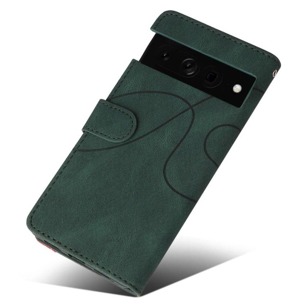 Tekstureret Læder Etui med Strop TilGoogle Pixel 7 Pro - Grøn Green