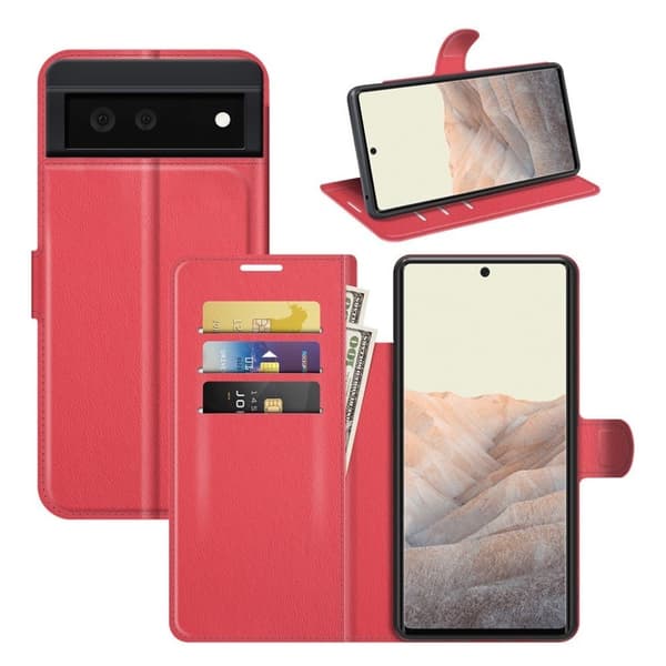 Classic Google Pixel 6 flip etui - Rød Red