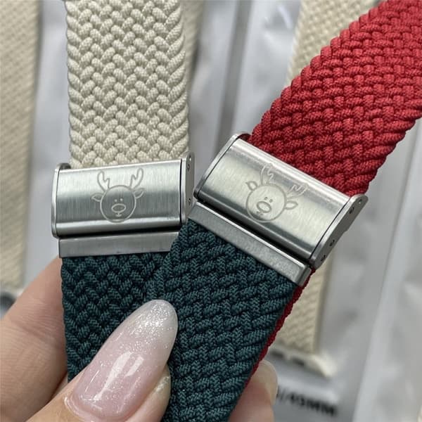 Apple Watch 49mm / 45mm / 44mm / 42mm Nylon Armbåndsrem - Rød + Blå Red
