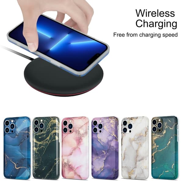 Marble iPhone 13 Pro Max Suojakotelo - Mustanvihreä Green