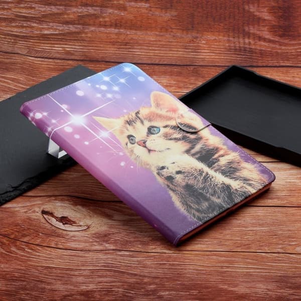 iPad Pro 11 tum (2020) / (2018) coolt mönstrat flipfodral i läder - Katt multifärg