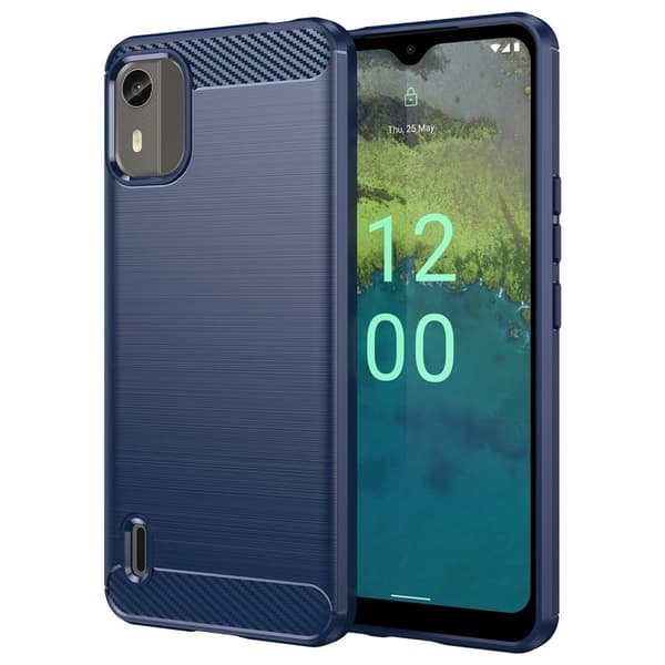 Carbon Flex Suojakotelo Nokia C12 Plus / C12 Pro / C12 - Sininen Blue