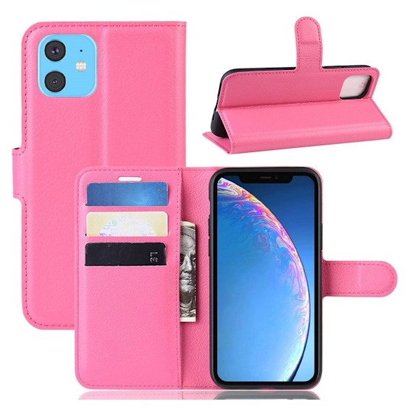 Alpha iPhone 11 læder flip etui - Pink Pink