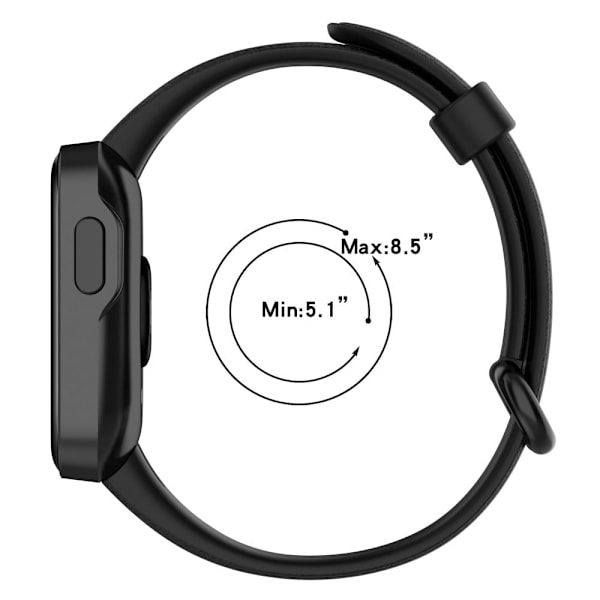 Xiaomi Redmi Watch klockarmband i silikon litchi - Svart Svart