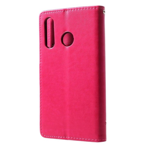 Huawei P30 Lite painettu Perhonen Kukka nahkainen flip suojakote Red