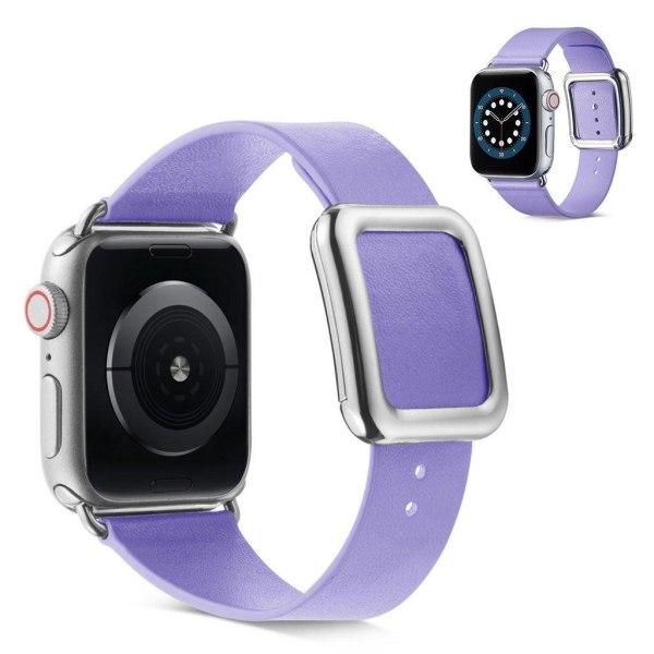 Apple Watch 40mm mikrokuituinen nahkaranneke + solki ruostumatonta terästä - Violetti Purple