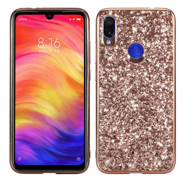 Glitter Xiaomi Redmi Note 7 / Note 7 Pro / Note 7S cover – Rødguld Pink