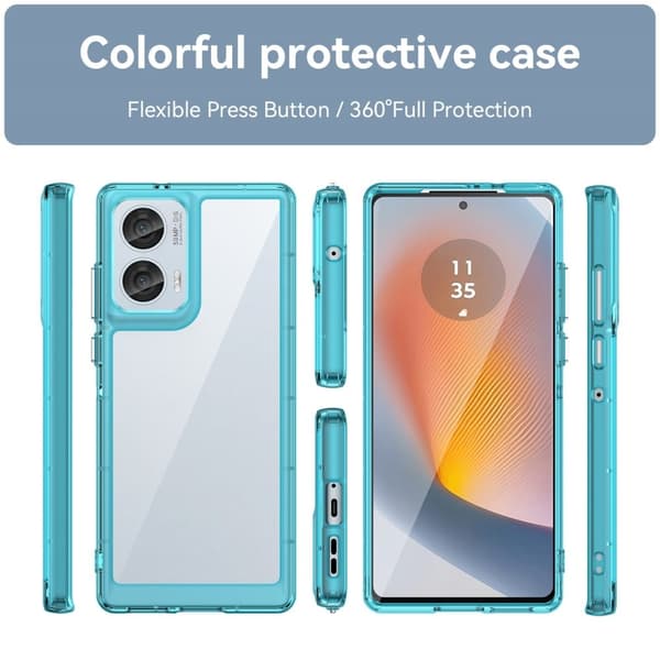 Motorola Edge 50 Fusion smart telefonskal i akryl - Transparent Blå Blå