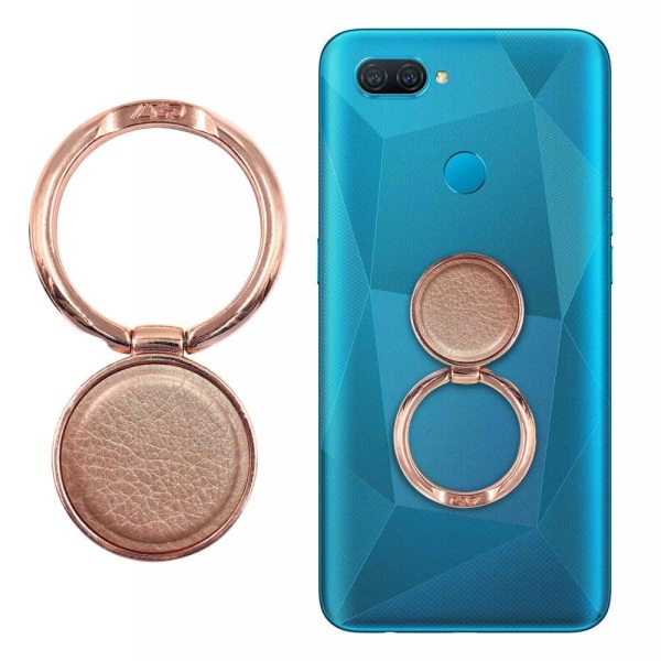 Universal leather phone ring stand - Rose Gold Rosa