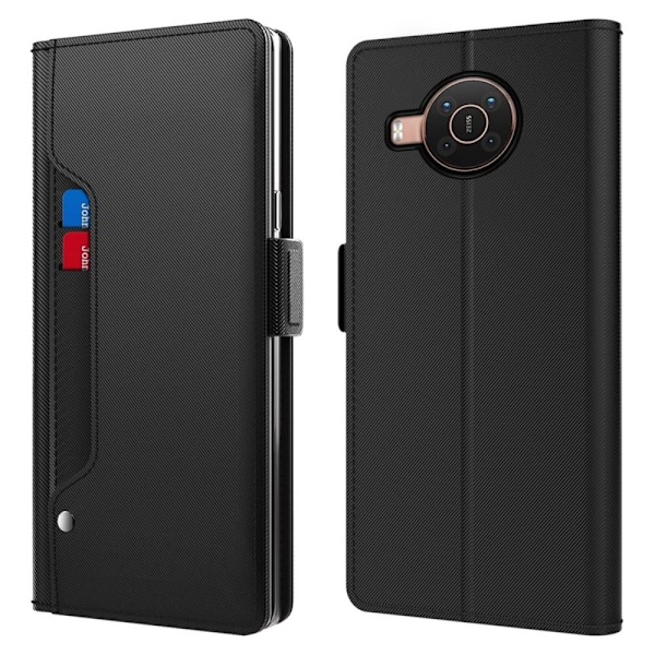 Snyggt Nokia X10 fodral med sminkspegel - Svart Svart