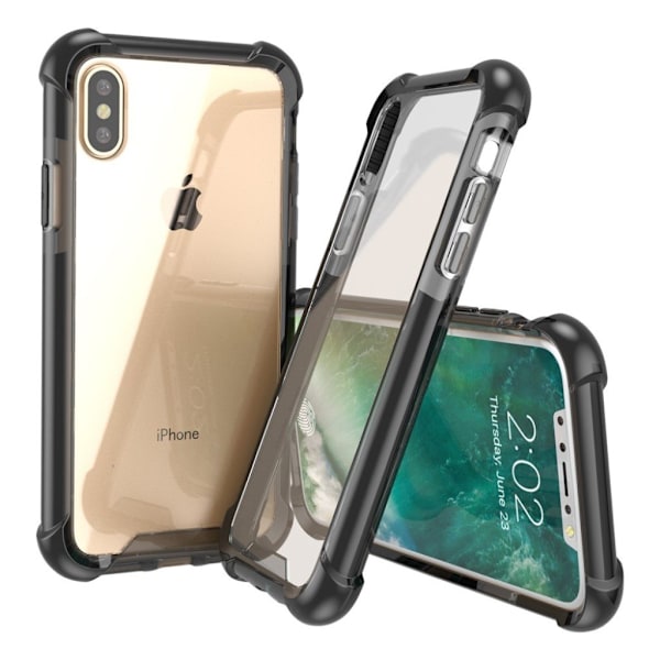 iPhone X Genomskinligt skal med färgad kant - Svart Svart