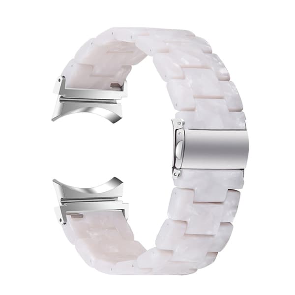 Cool urrem i resin-stil til Samsung Galaxy Watch 4 - Perle Hvid White