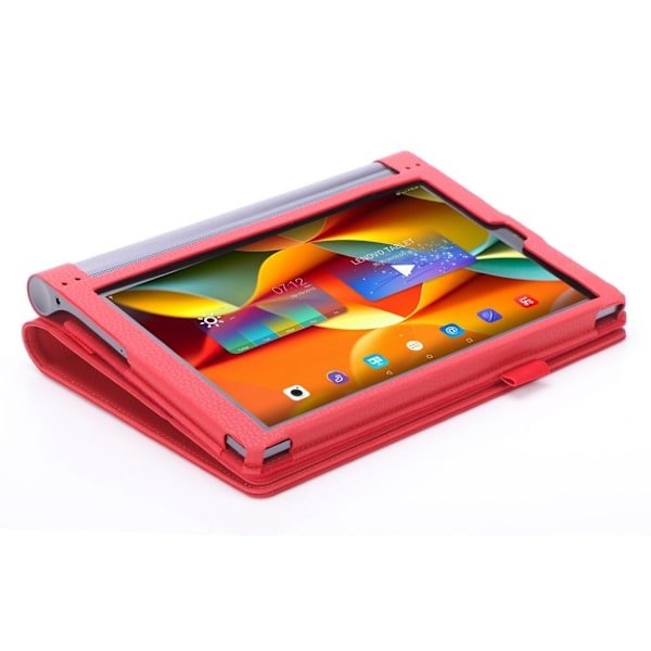 Lenovo Tab 3 Plus 10 Enfärgat läder fodral - Röd Röd
