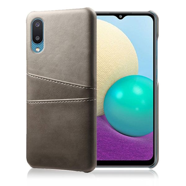 Dual Card Samsung Galaxy A02 kotelot - Harmaa Silver grey