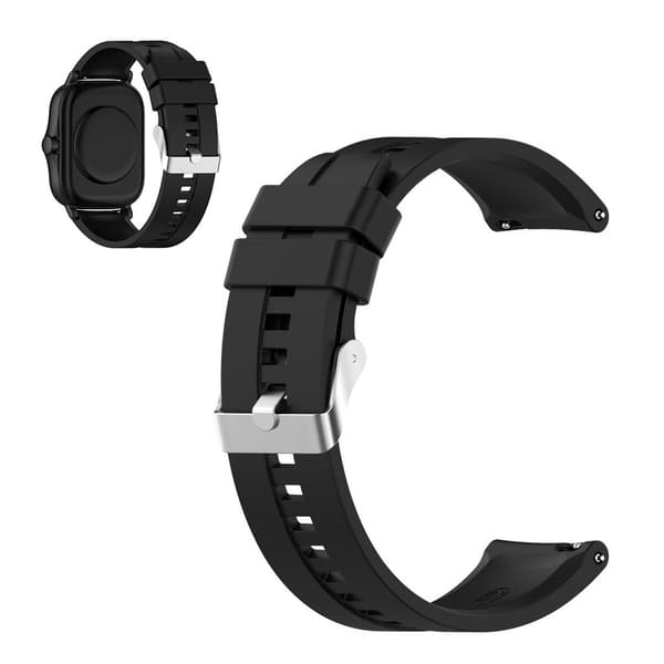 20mm silicone watchband for Amazfit GTS devices - Black Svart