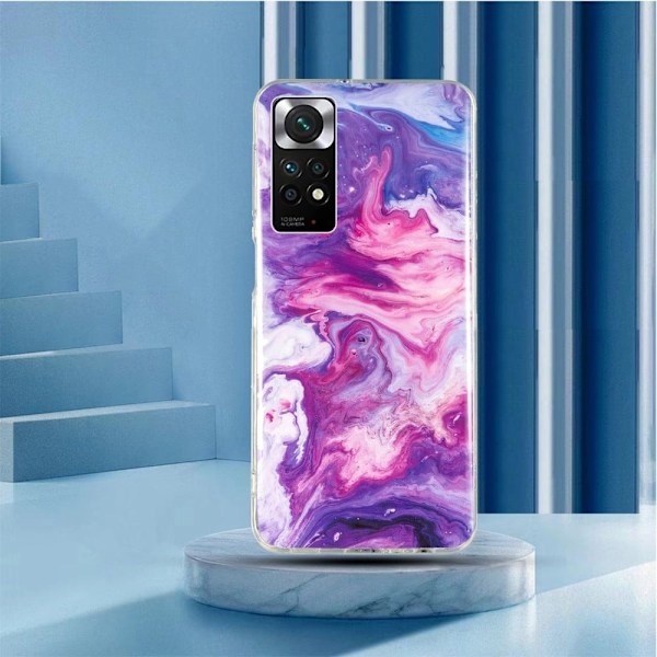Marble Xiaomi Redmi Note 11s / Redmi Note 11 Etui - Rød Multicolor