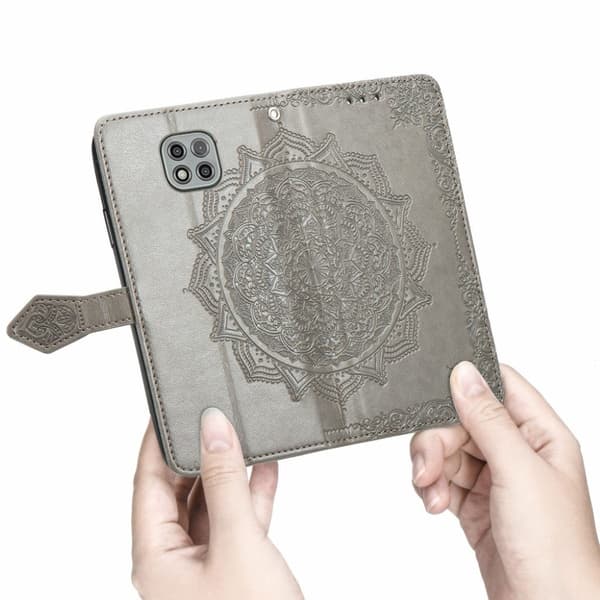 Mandala läder Motorola Moto G Power (2021) fodral - Silver/Grå Silvergrå