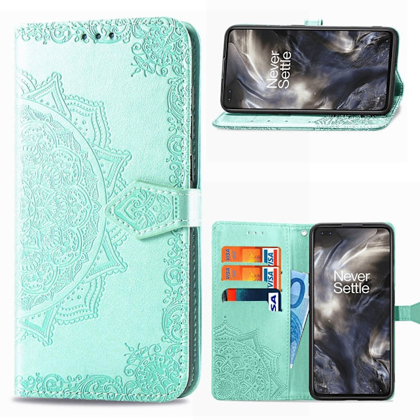 mandala OnePlus Nord flip etui - cyan Green