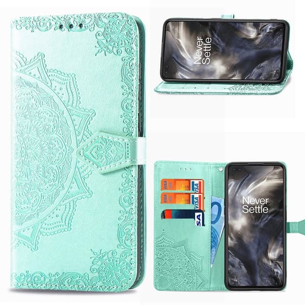 Mandala OnePlus Nord nahkakotelo - Syaani Green