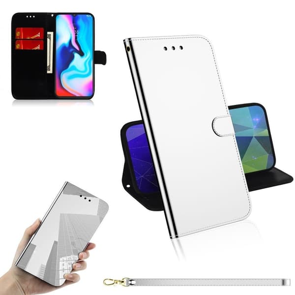 Mirror Motorola Moto E7 Plus flip case - Valkoinen Transparent