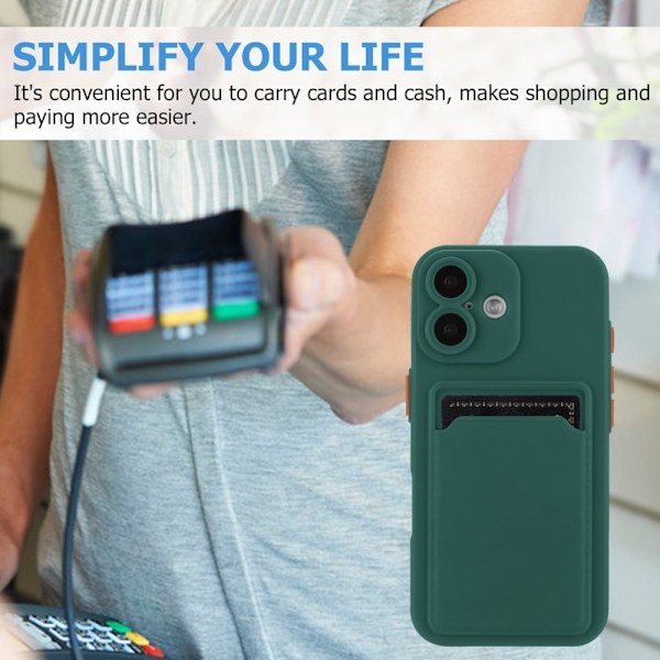 iPhone 16 kuori korttipaikalla - Keskiyön Vihreä Green