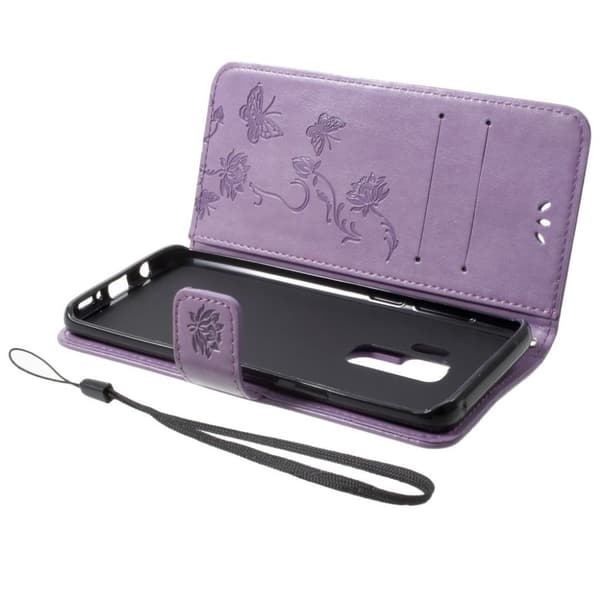 Samsung Galaxy S9 Plus Etui laget av kunstlær og silikon - Lys lilla Purple