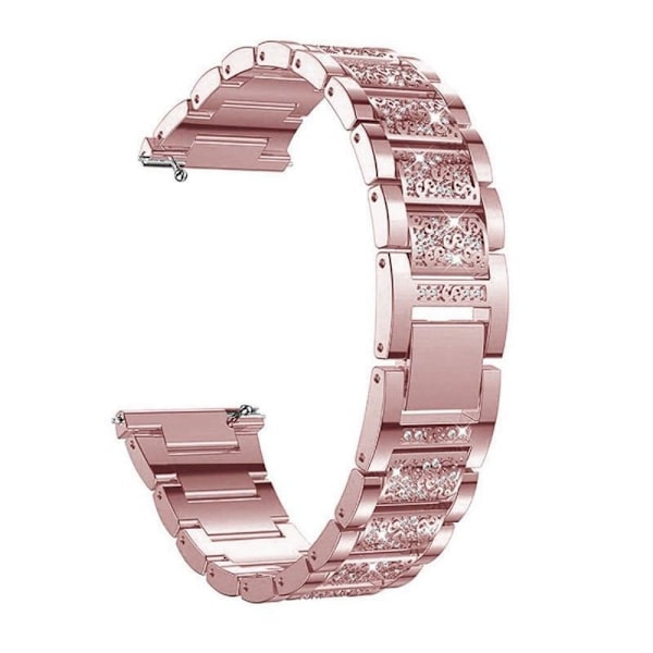 18mm Universal 3-pärlars strassdekor klockarmband - Rosa Rosa