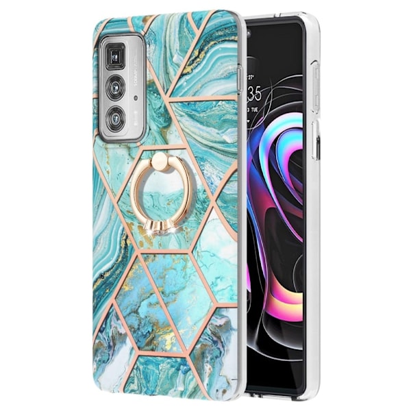 Marmormotiv Motorola Edge 20 Pro skal - Blå Blå