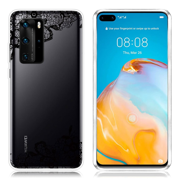 Deco Huawei P40 deksel - Blondeblomst Black