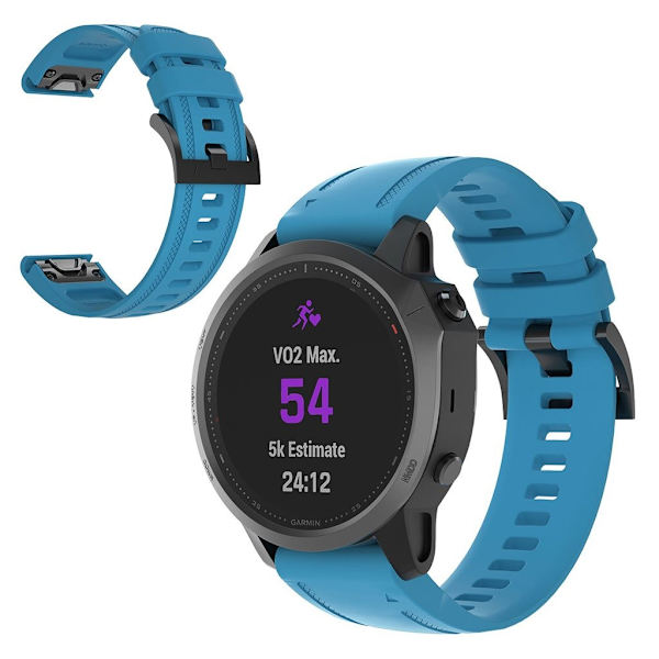 Garmin Fenix 6S silikoninen kellonauha - Sininen Blue