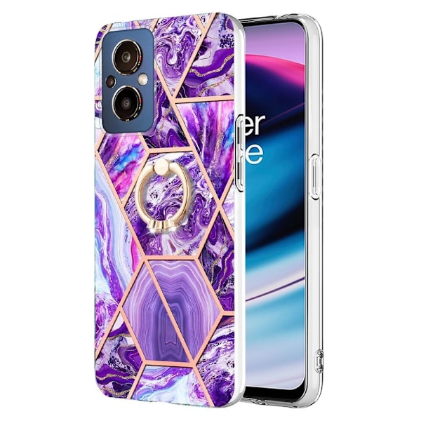 Marmormotiv OnePlus Nord N20 5G skal - Mörklila Lila
