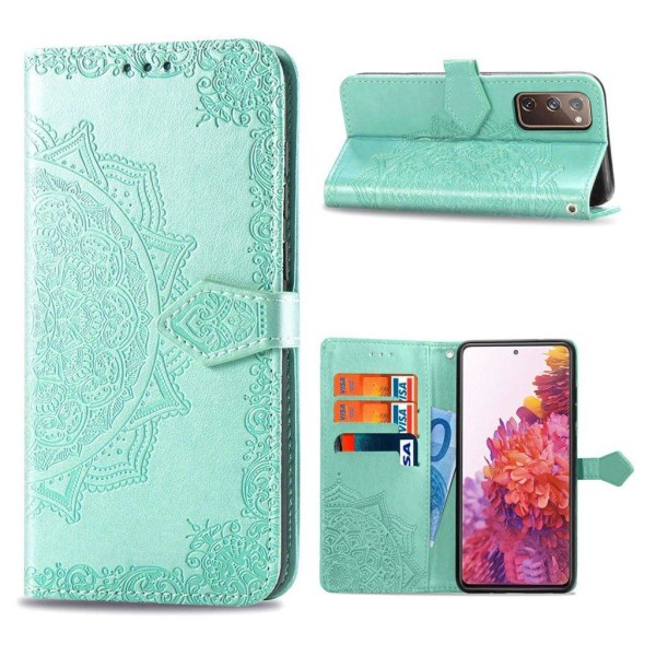 Mandala Samsung Galaxy S20 Fe 5g / S20 Fe Flip Etui - Cyan Green