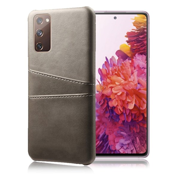 Samsung Galaxy S20 FE 5G / Samsung Galaxy S20 FE skal med korthållare - Silver/Grå Silvergrå