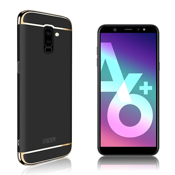 MOFI Guard Series Samsung Galaxy A6 Plus (2018) beskyttelsesetui i plastik med 3 i 1 design - Sort Black