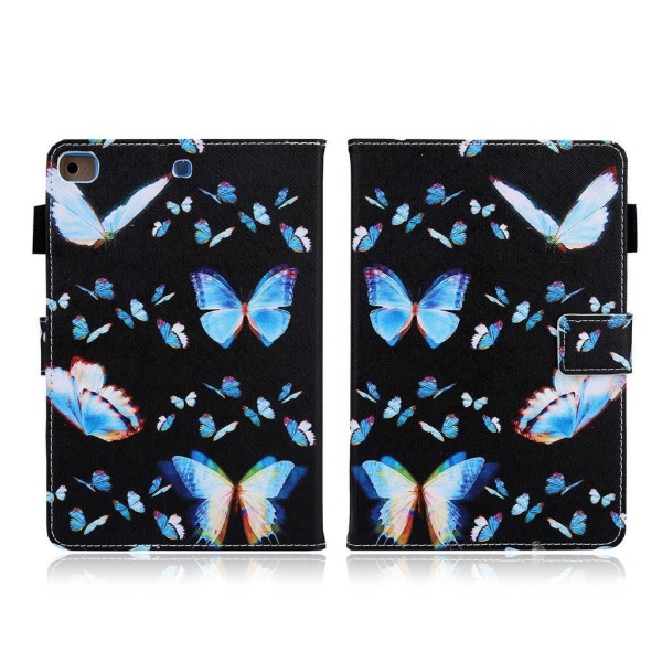 Cool  læder flip etui til iPad Mini (2019) - blå sommerfugl Blue