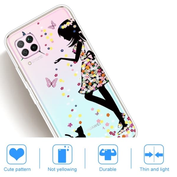 Deco Huawei P40 Lite / Nova 6 SE Cover - Smuk Pige Multicolor