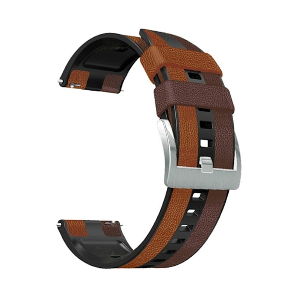 22 mm universal klockarmband i silikon med trefärgad design - Brun / Svart Brun