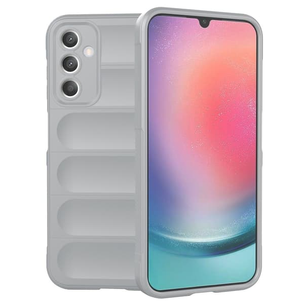 Mjukt greppformat Samsung Galaxy A25 skal - Silver/Grå Silvergrå