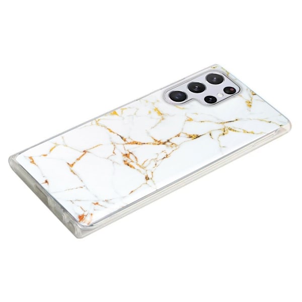 Marble Samsung Galaxy S23 Ultra Etui - Hvit White