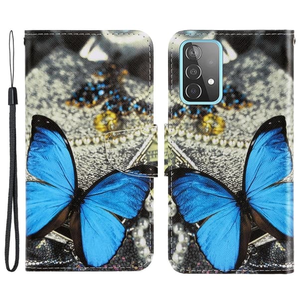 Wonderland Samsung Galaxy A33 5G Flip Etui - Blå Sommerfugl Blue