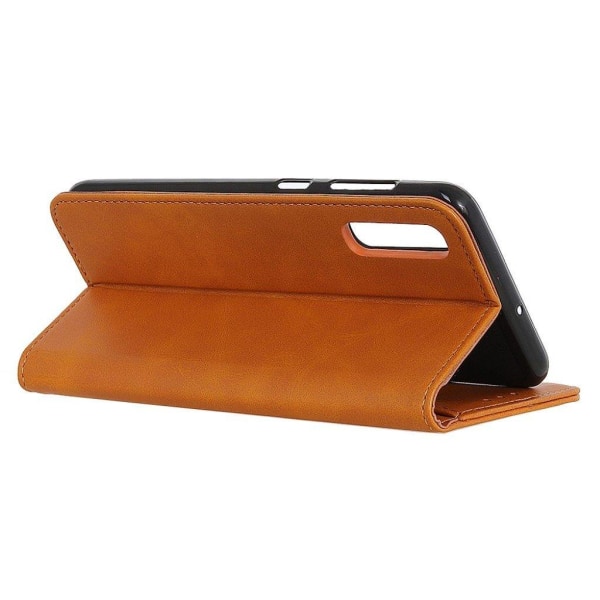 Wallet-style ægte Læder Flipcase til Samsung Galaxy A02 - Brun Brown