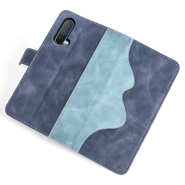 Two-color Leather Läppäkotelo For OnePlus Nord CE 5G - Sininen Blue