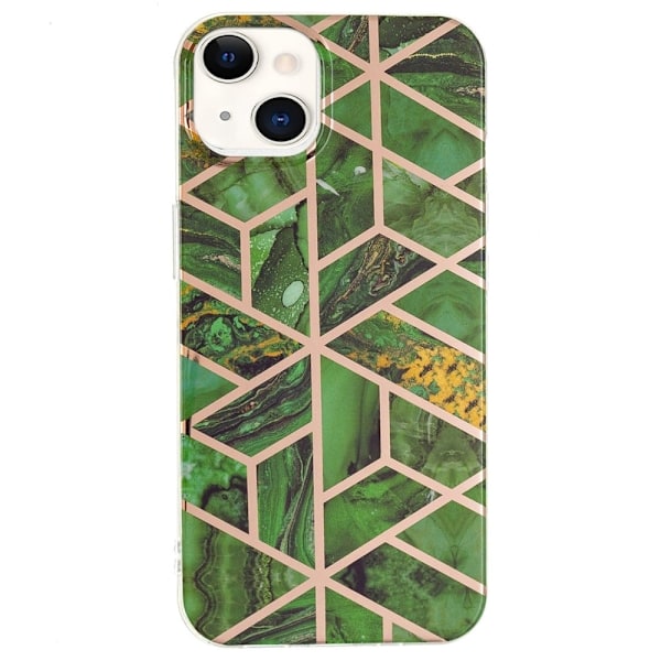 Marble iPhone 15 Plus Etui - Electroplated Grøn Marmor Green